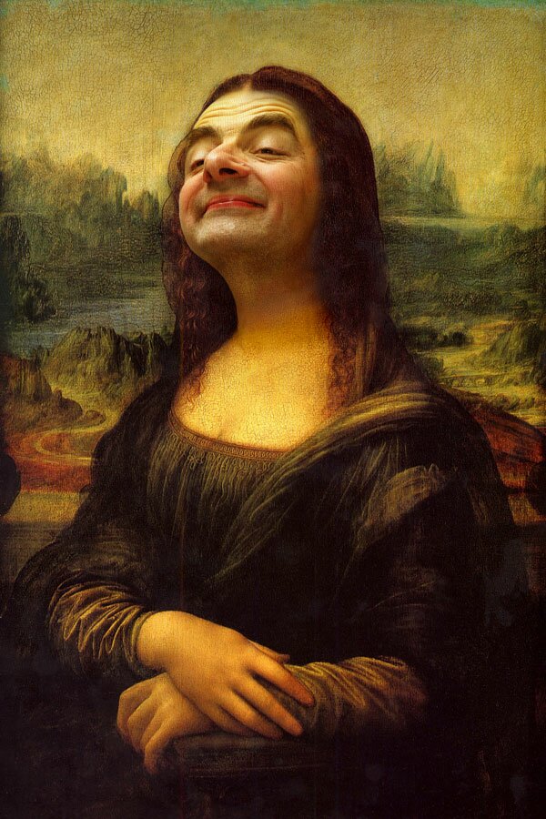 Mona Lisa highjacked by Mr Bean - Extreme high resolution - 24 x 36 @ 350 DPI available for posters now